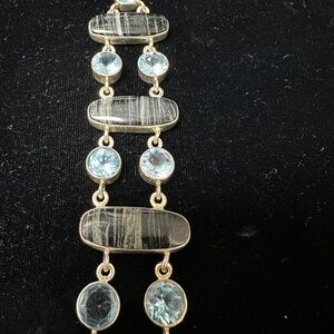 Tiger eye & synthetic blue stones